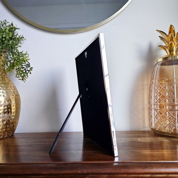 Vintage Silver Chrome Floral Metal Picture Frame Velvet Back Embossed Design - Picture 8 of 16